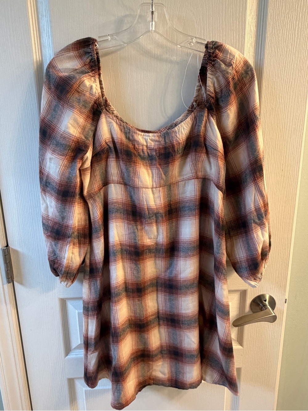 Plaid Hollister dress in Cream and Brown - Women